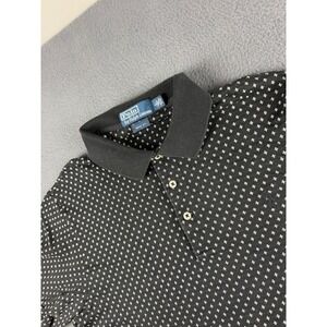 Polo‎ Ralph Lauren Shirt Men's L Black Polo Diamond Start AOP Geometric Golf Fit